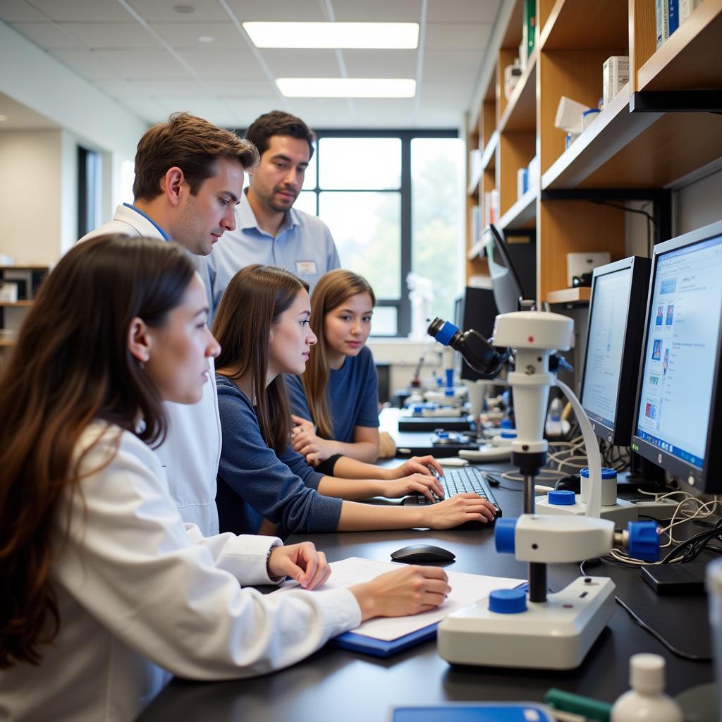 Students working in a UC Davis research lab