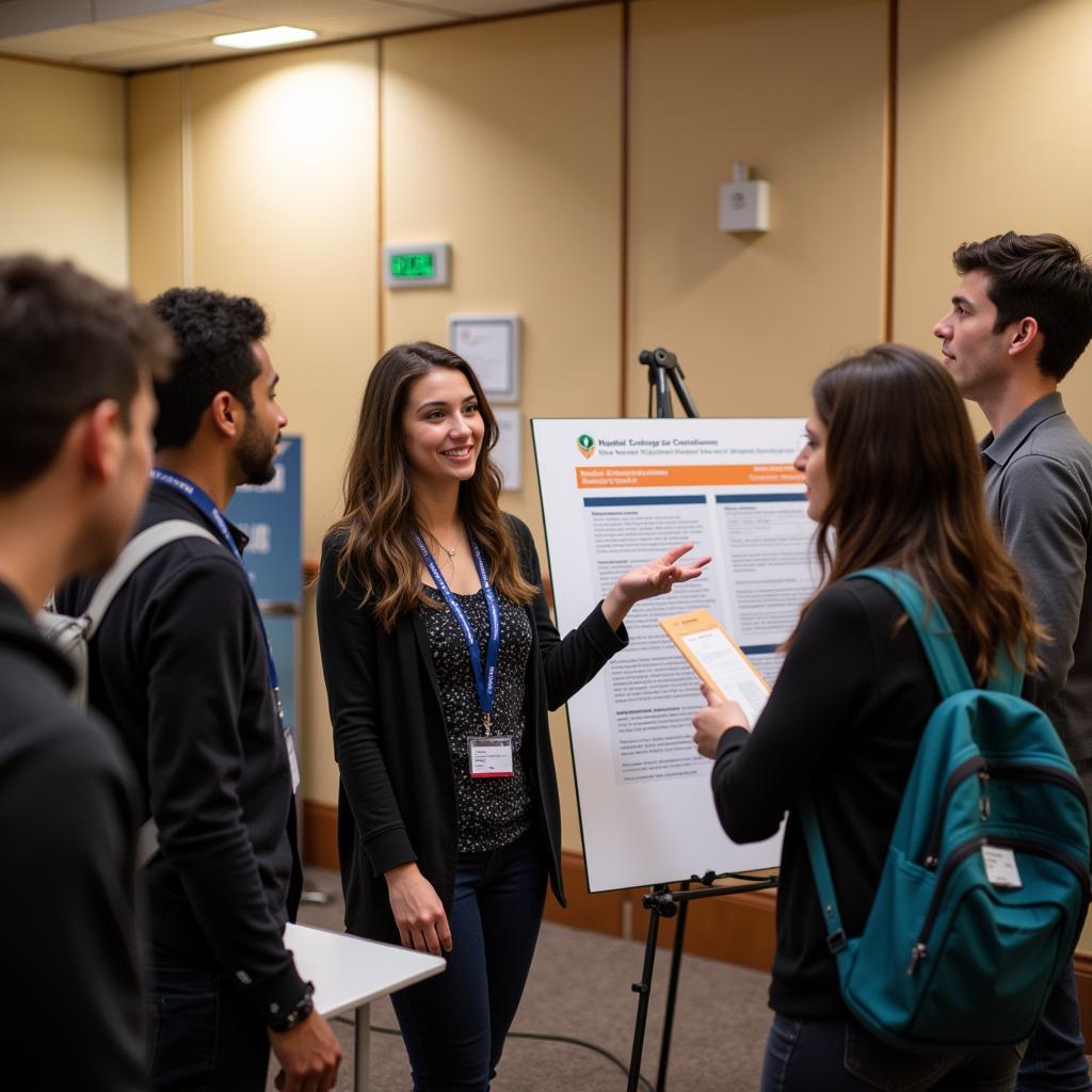 A UCF student presenting their research findings