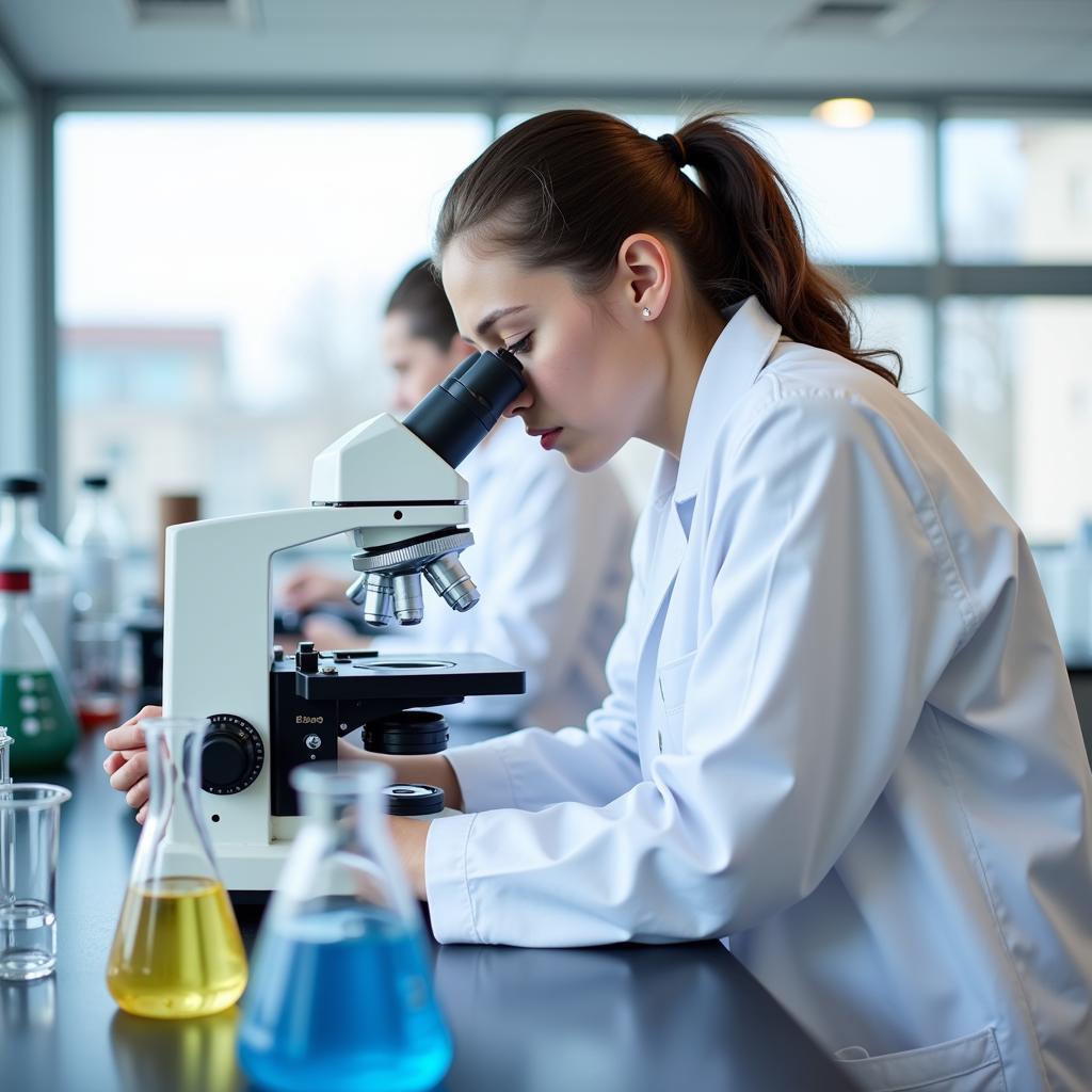 Student conducting research in a lab