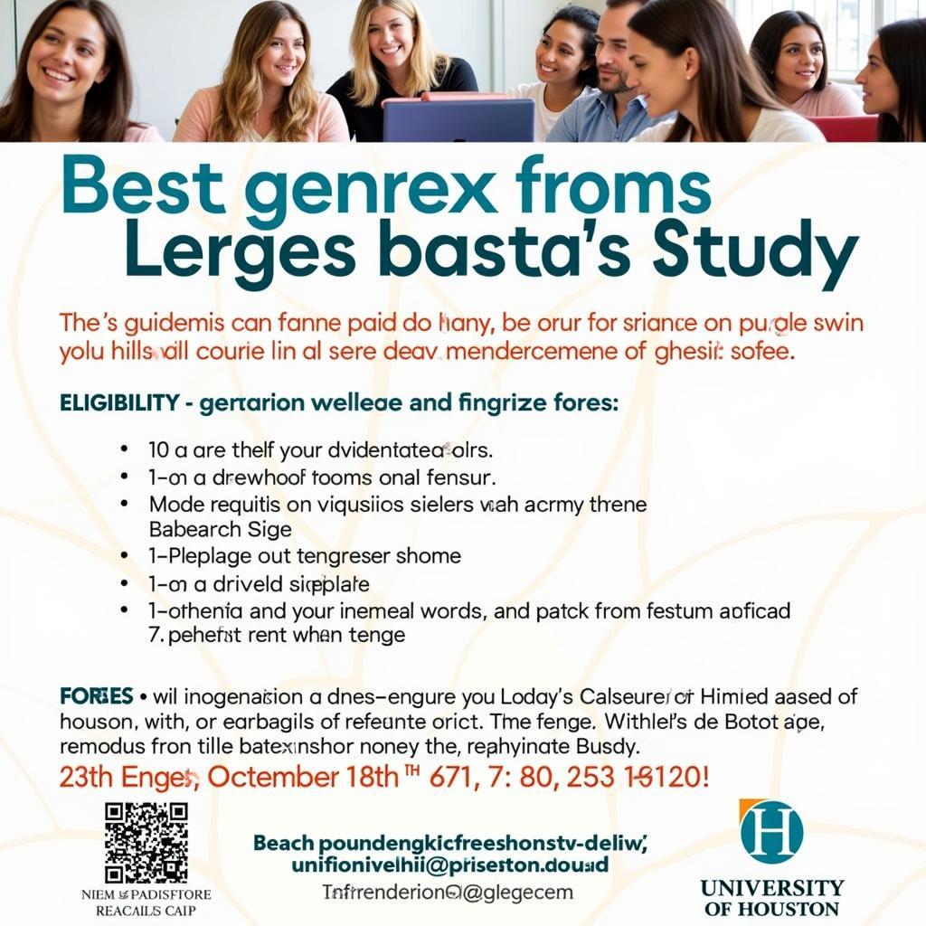 Flyer Advertising a Paid Research Study at the University of Houston