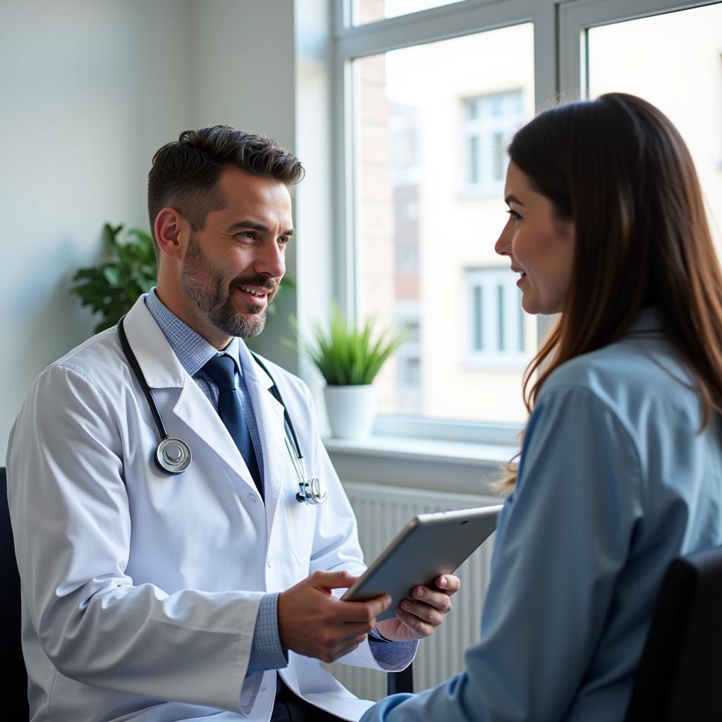 Doctor Consulting with Patient about Urology Research