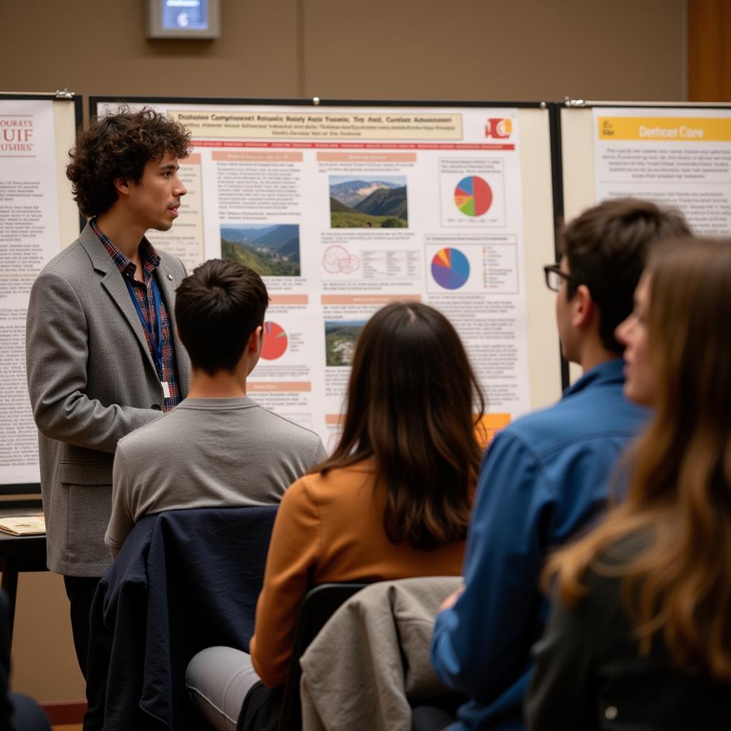 UT Austin FRI Student Presenting Research Findings