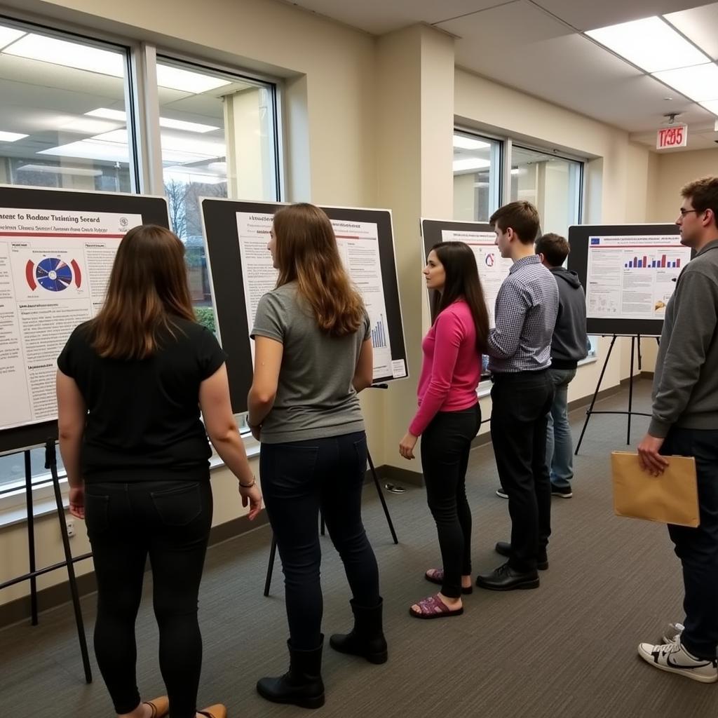 Students presenting their research at the UW Undergraduate Research Symposium