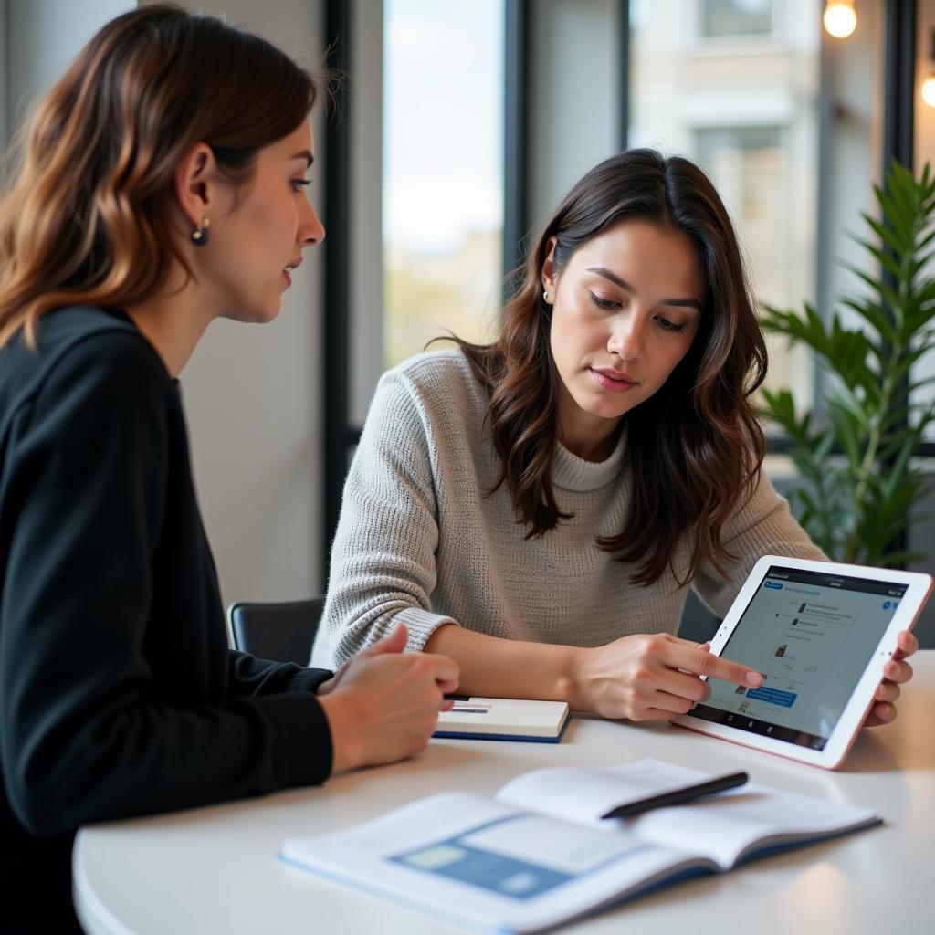 UX researcher conducting a user interview