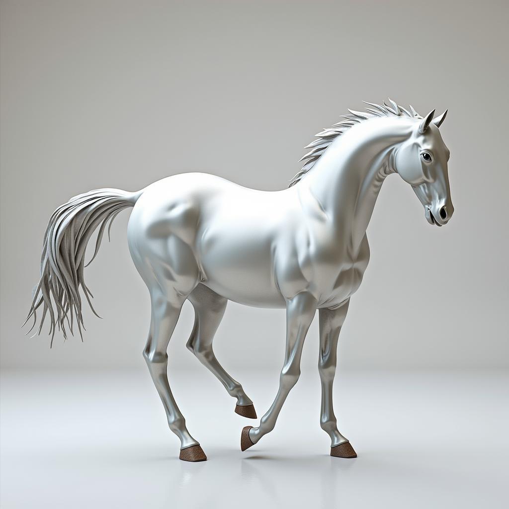 White Horse in Modern Art: A Majestic Steel Sculpture