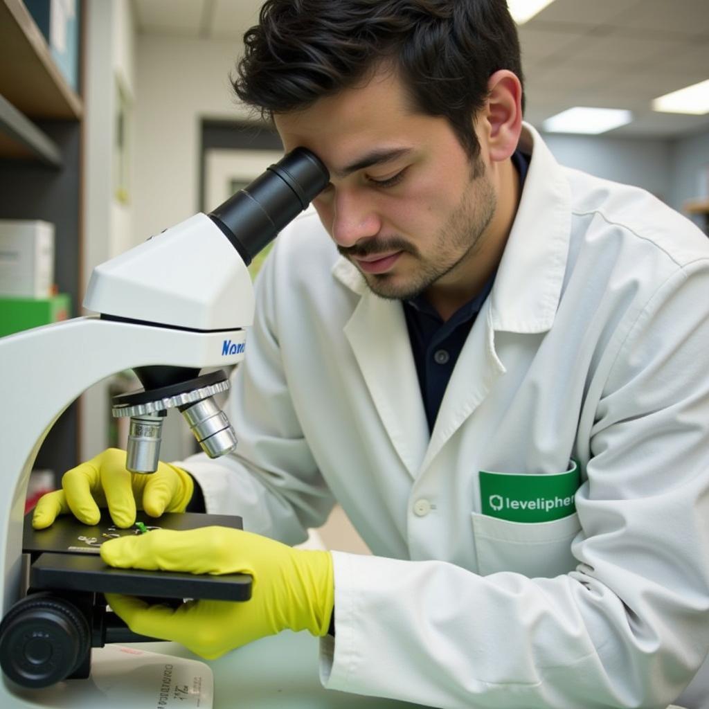 WSU Puyallup Research Scientist in Lab