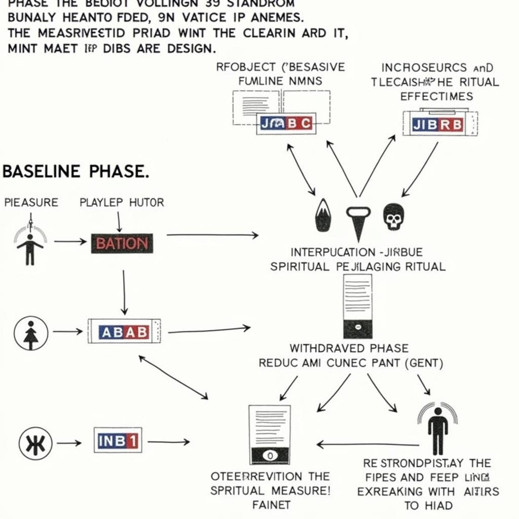 Applying ABAB Design in Poltergeist Investigation: A diagram showing how ABAB design can be used to investigate poltergeist activity, with specific examples of interventions and measurements.