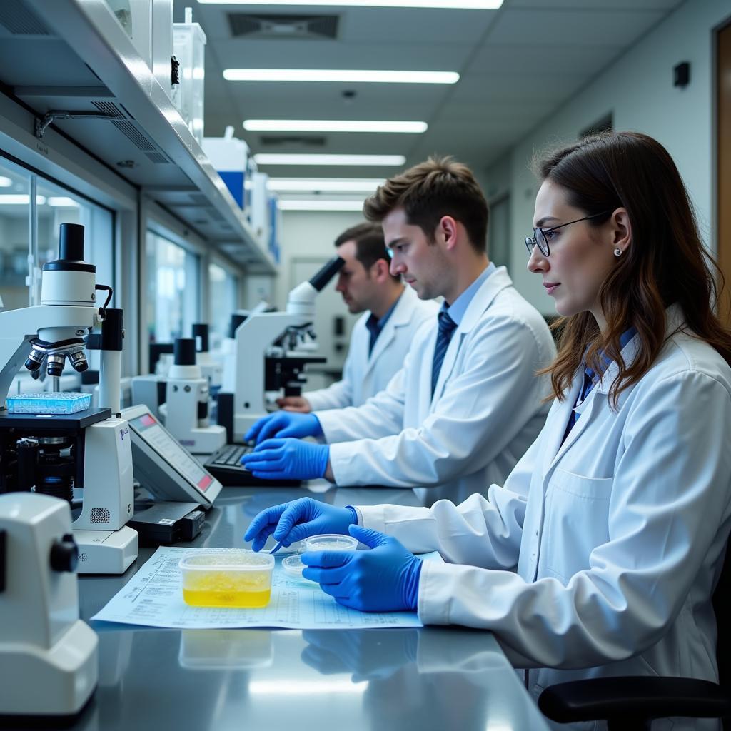 Scientists at the Abramson Family Cancer Research Institute working in a lab