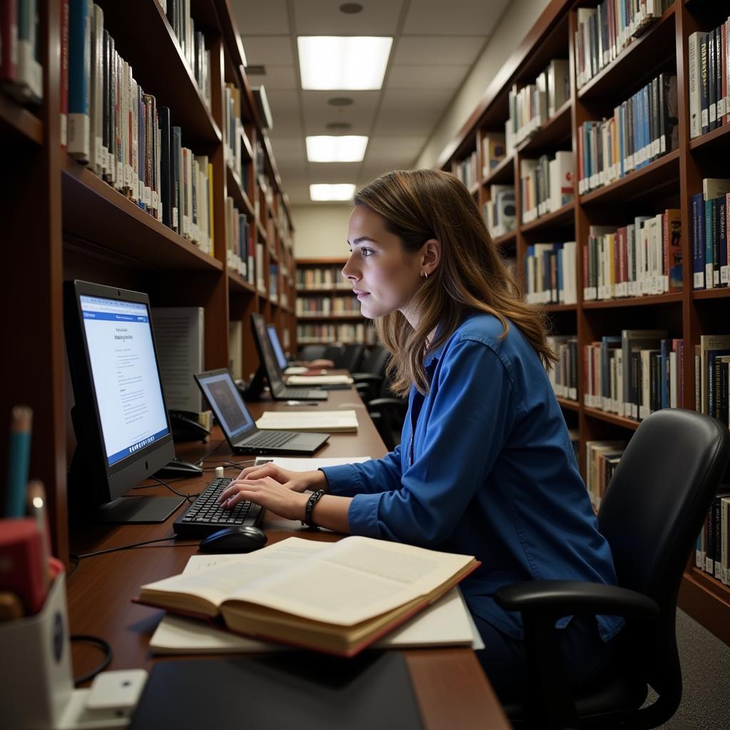 Air Force Research Library Scholar Program Researcher Working