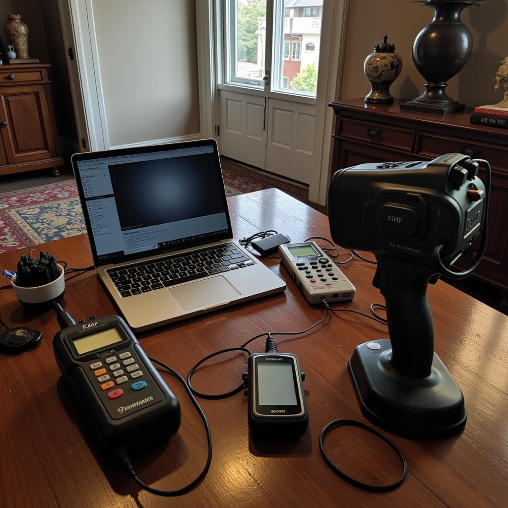 Paranormal Investigation Equipment Setup inside the American Research Building