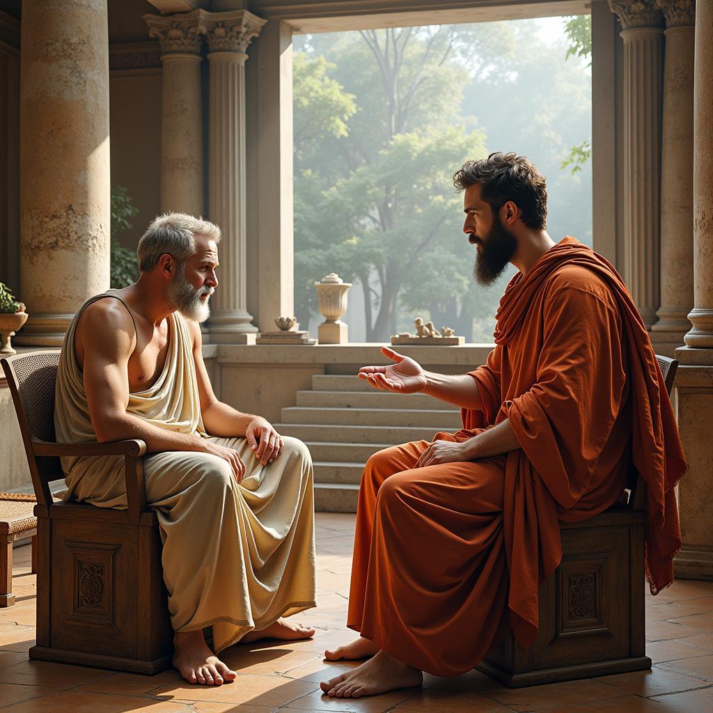 Ancient Philosophers Engaging in Inquiry and Early Forms of Research