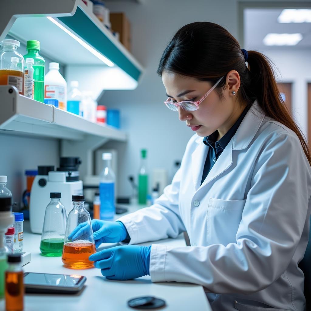 Associate Research Scientist Conducting Experiments