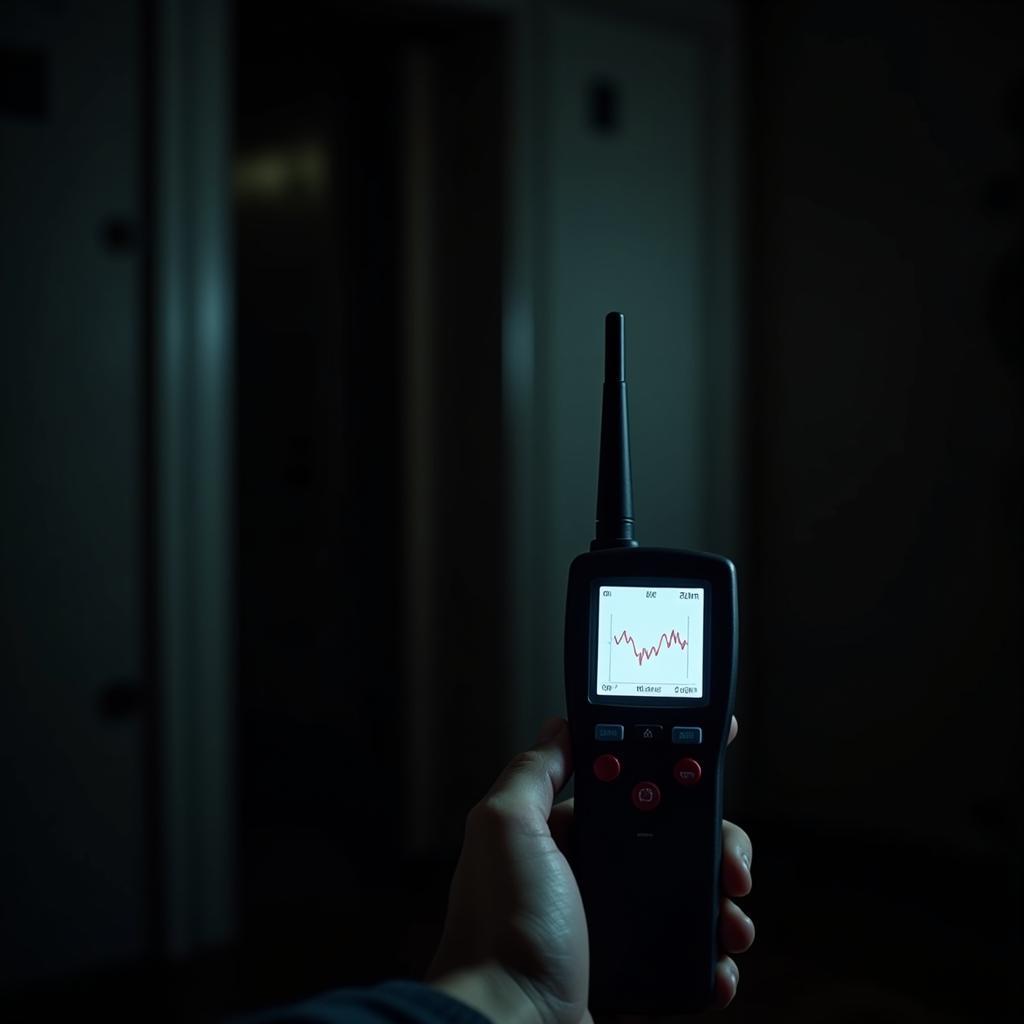 EMF meter being used in a paranormal investigation