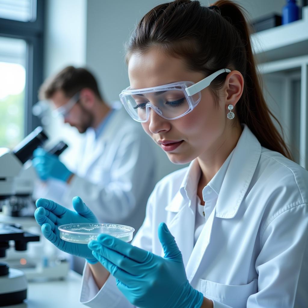 Scientist conducting research in a beauty and health laboratory