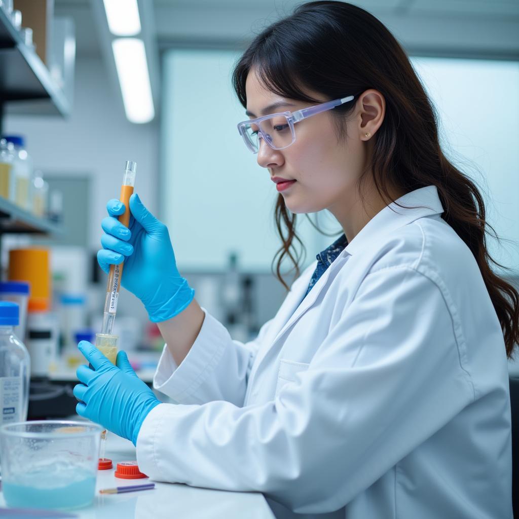 Bio Researcher Conducting Lab Work