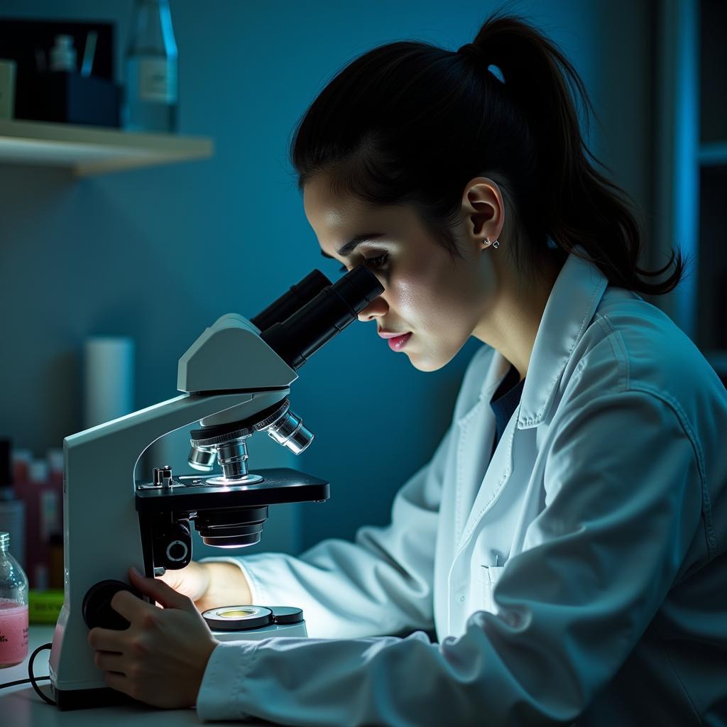 Biology Researcher Examining Evidence