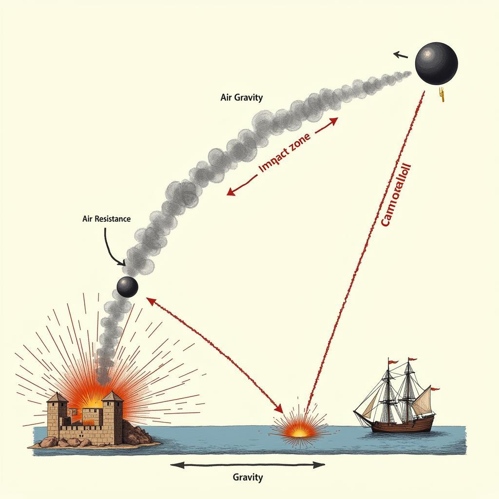 Cannonball Trajectory and Impact Physics