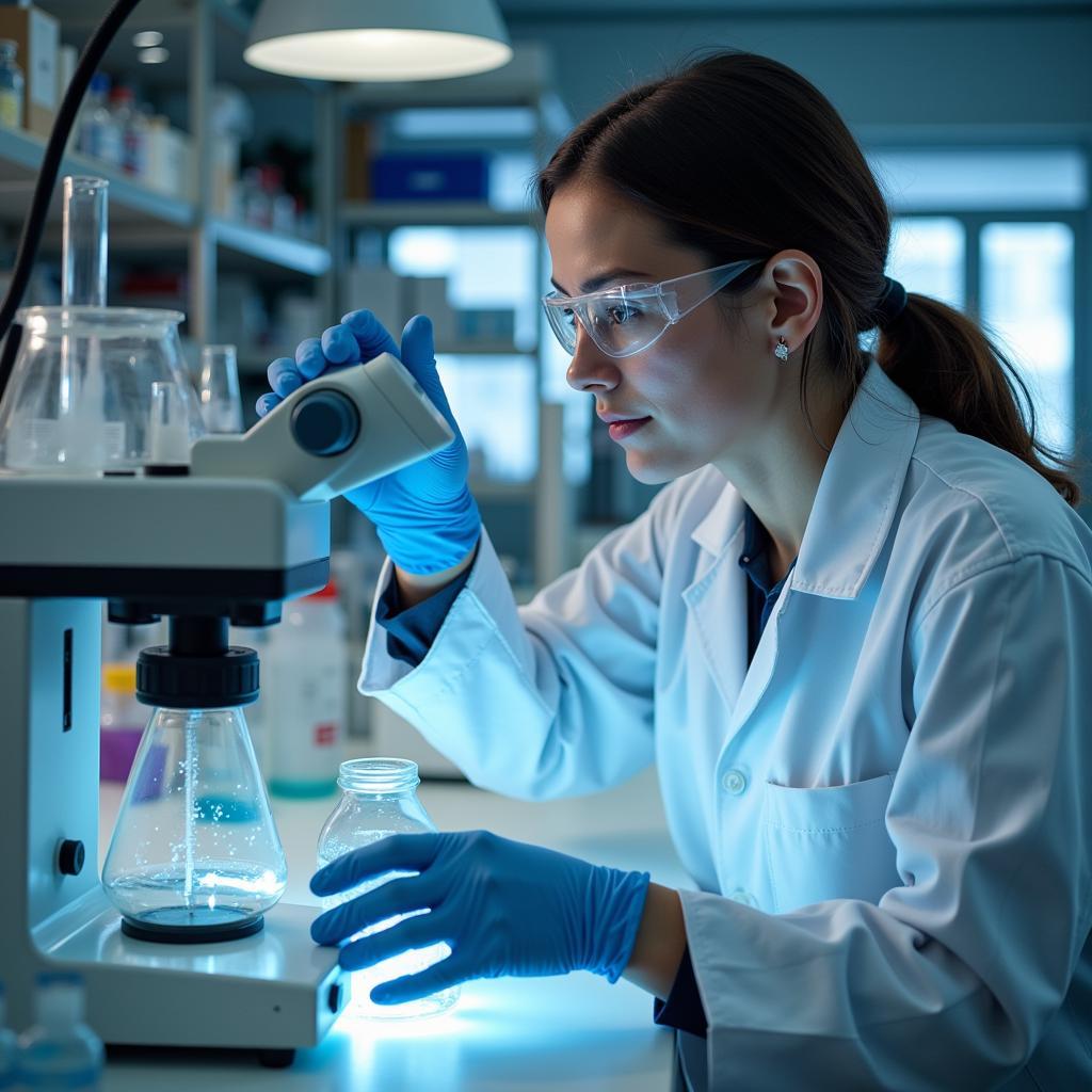 Chemical Engineer Conducting an Experiment in a Research Lab