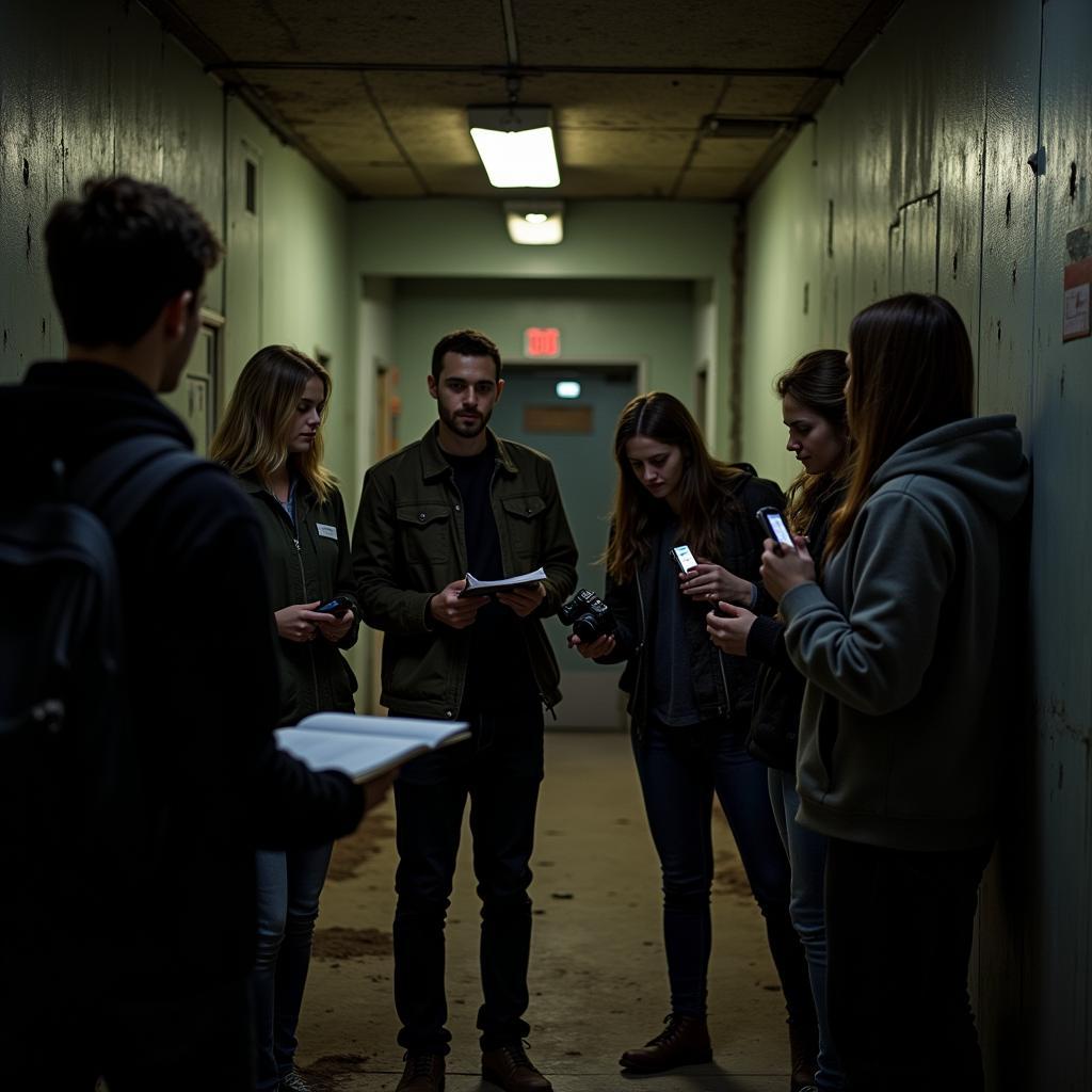 Students Investigating a Haunted Location During the Clark Summer Research Program