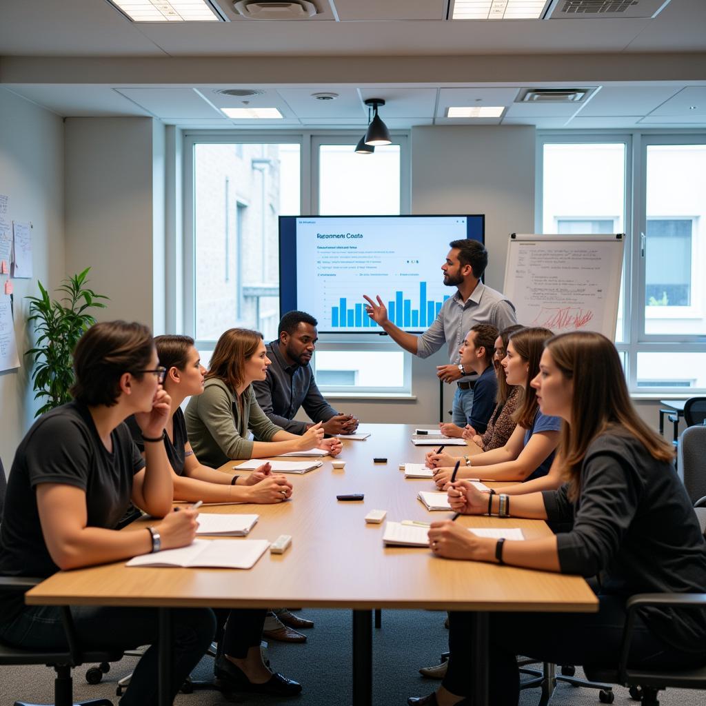 Researchers Collaborating in a Modern Research Space