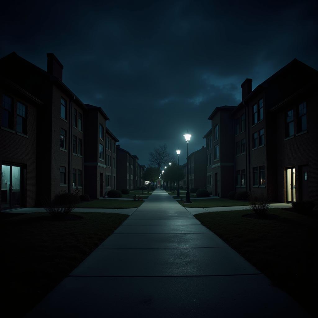 Courtyard University Research Park at Night