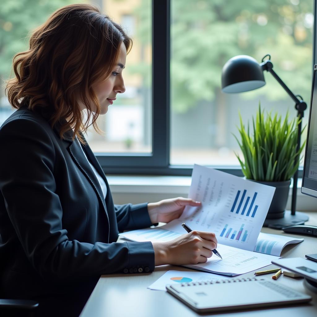 Credit Analyst Reviewing Financial Documents