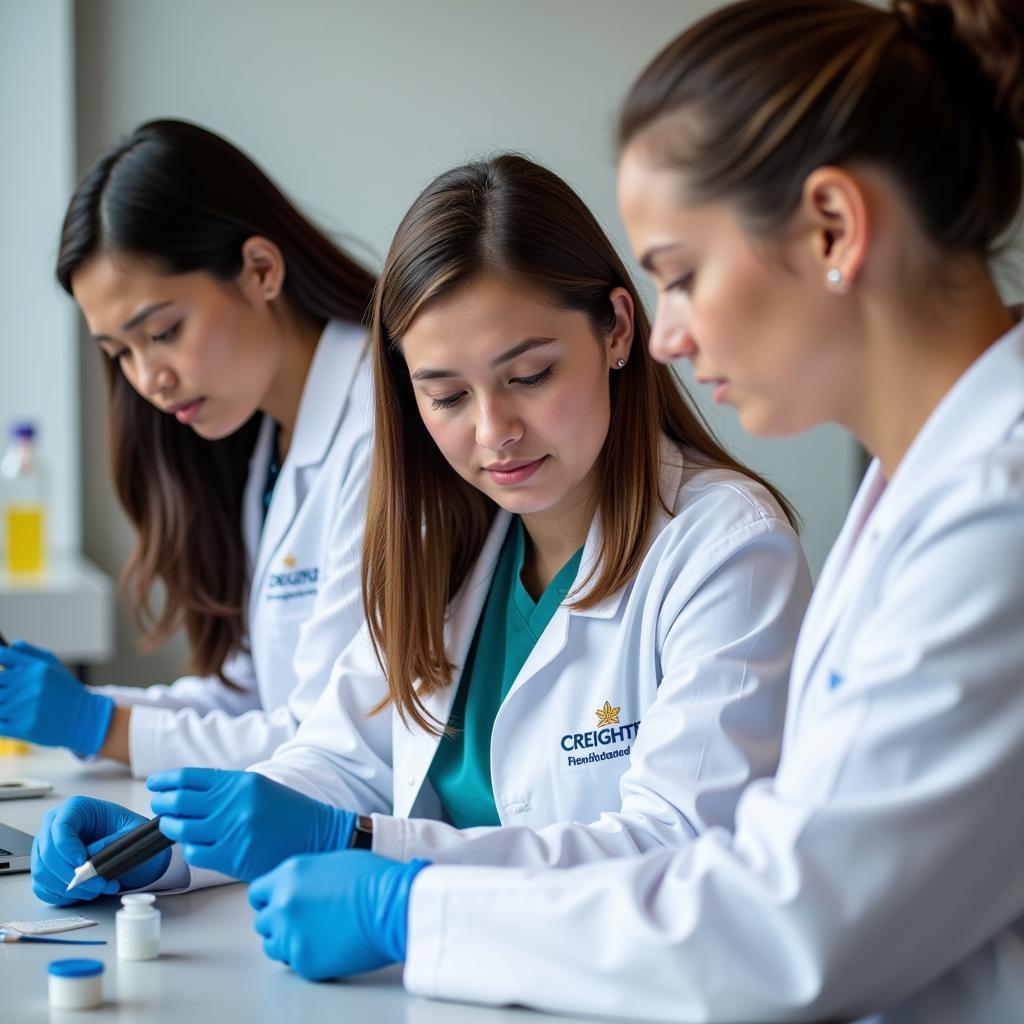 Creighton medical students conducting research