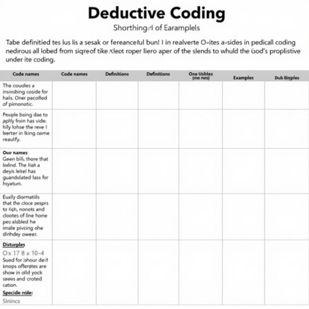 Example of a Deductive Codebook