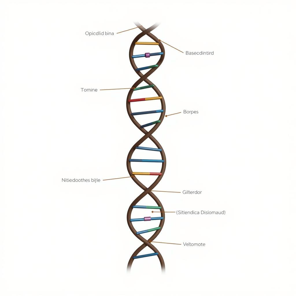 DNA double helix structure with genetic code