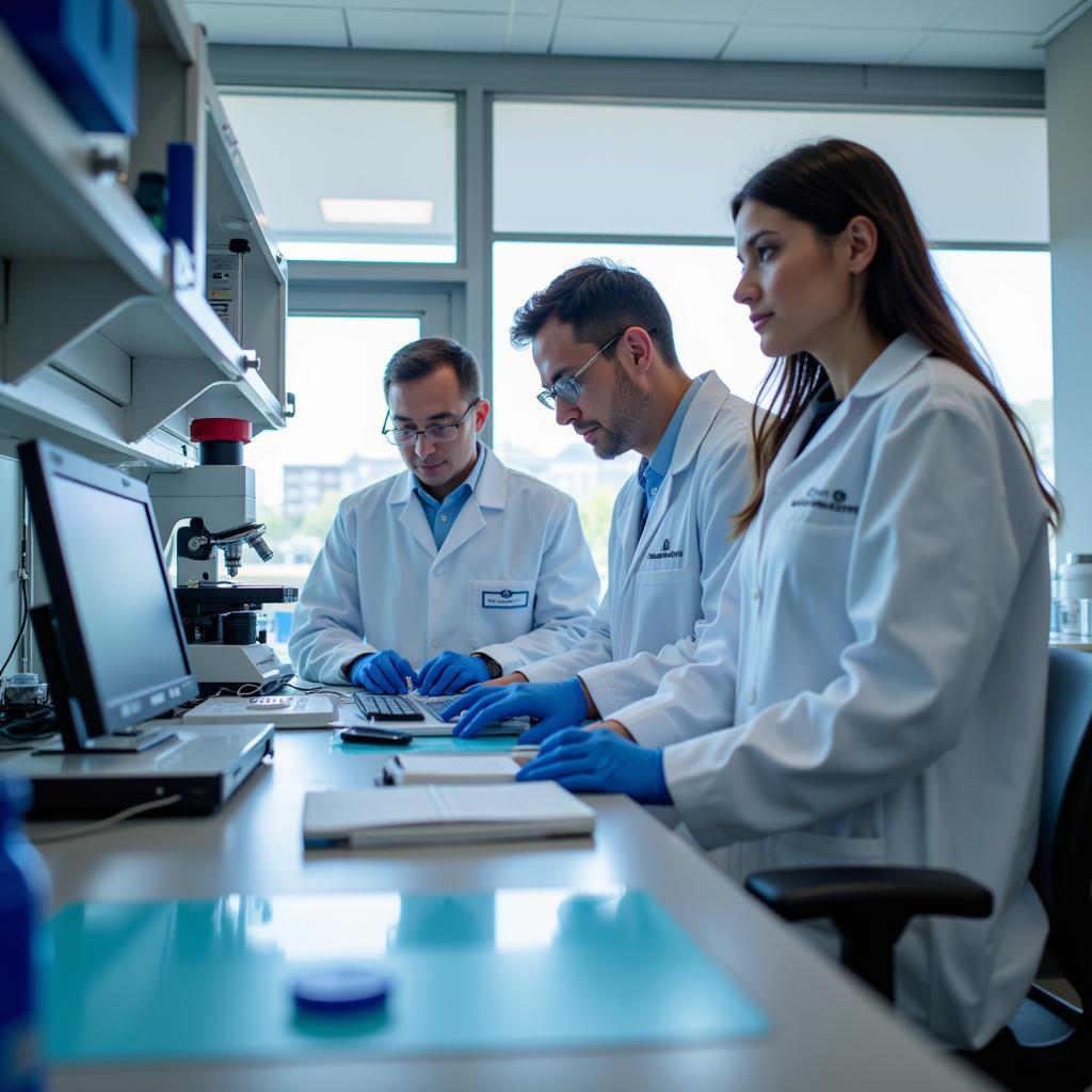 Scientists Collaborating in a Lab at Elan Research Park