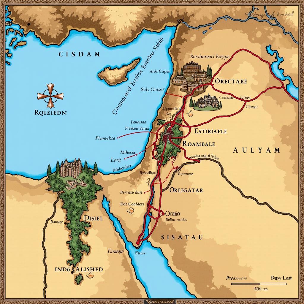 First Crusade Map of the Holy Land