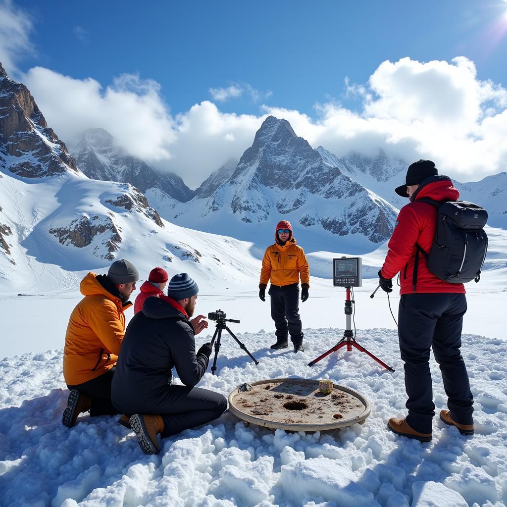 Researchers Conducting Experiments at a High-Altitude Research Camp