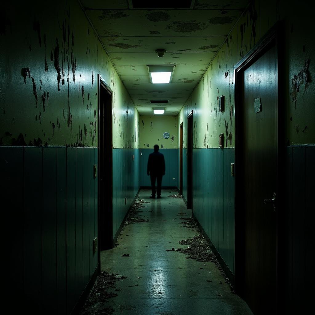 Dark Corridor Inside Horse Island Research Station