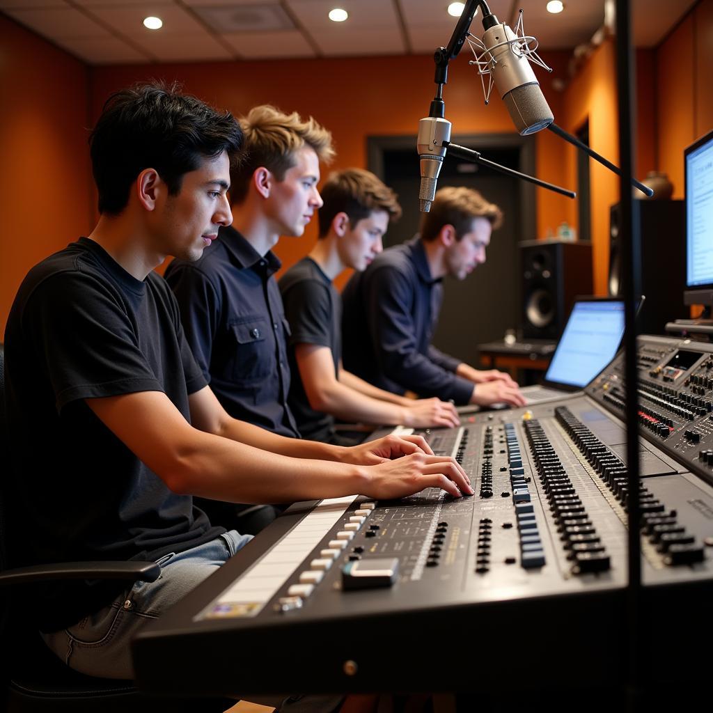 IAR Students Working in a Recording Studio