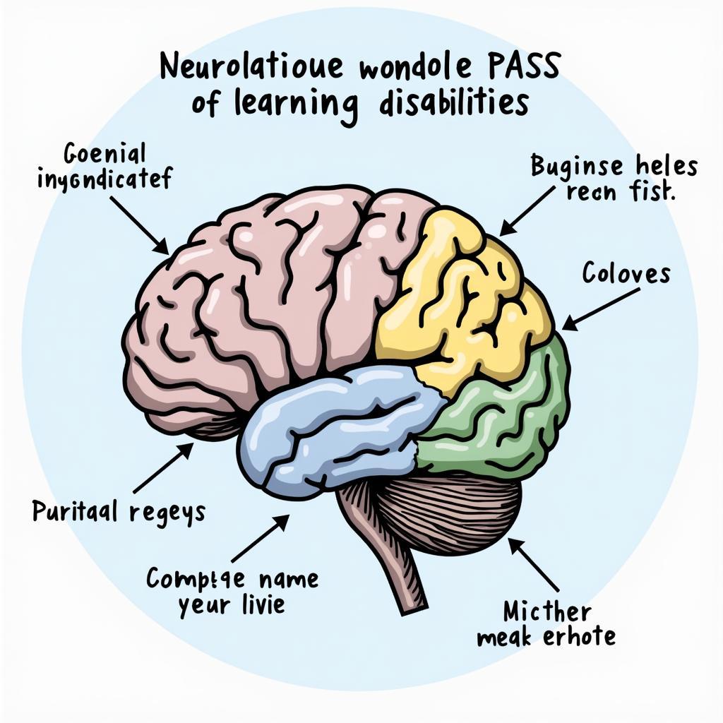 Illustration of Brain with Learning Disability