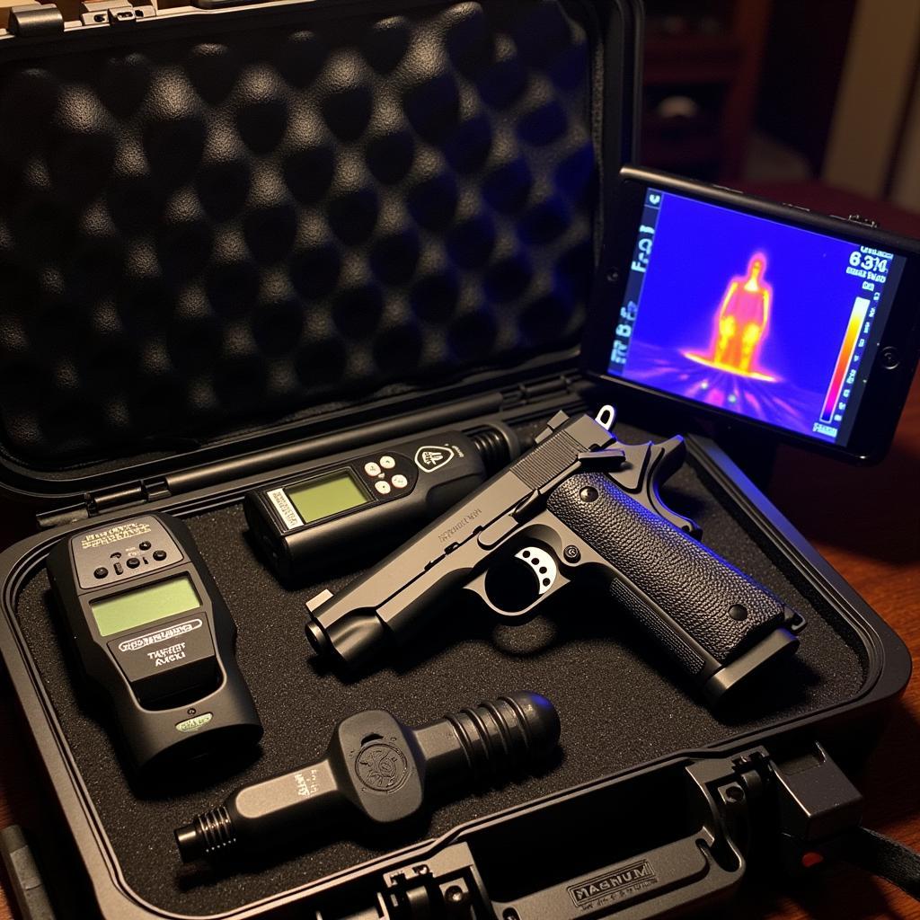 Magnum Research 1911 in a paranormal investigation kit