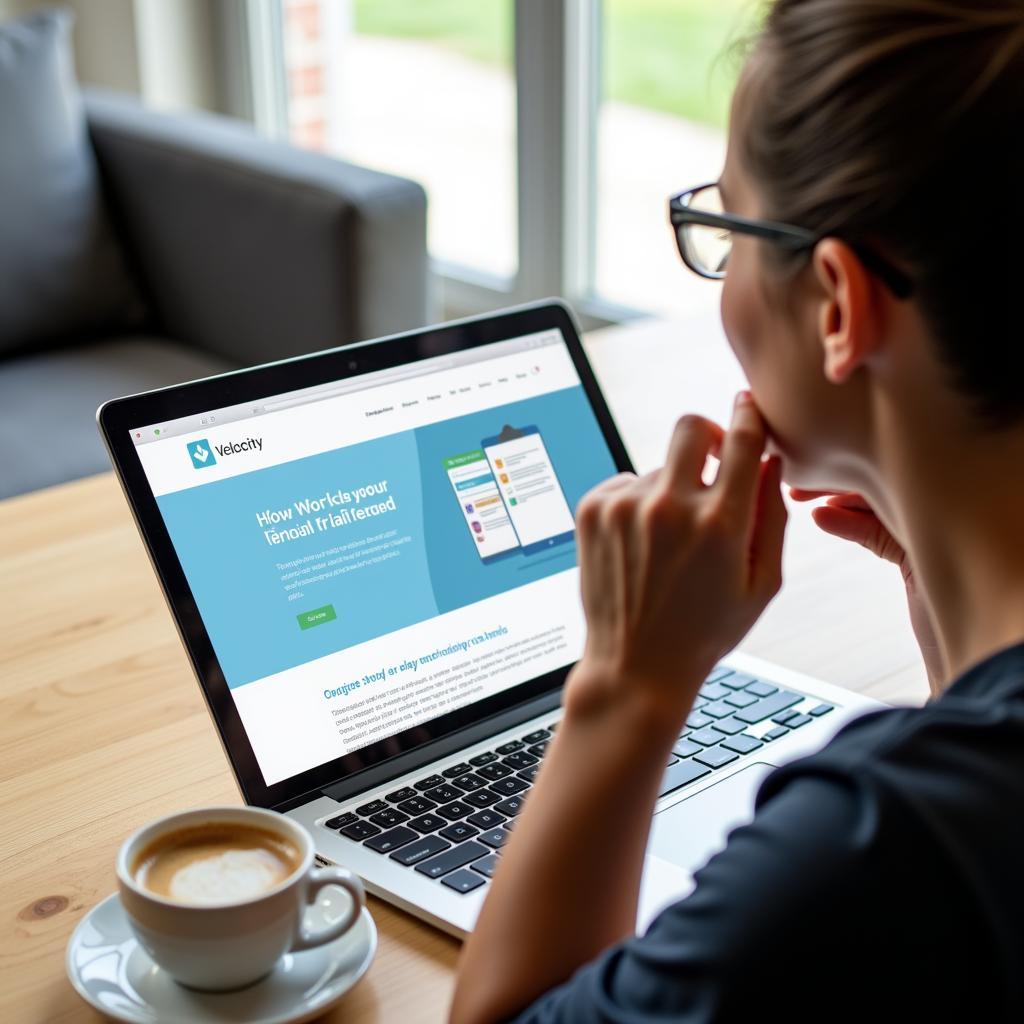 Person researching clinical trials on a laptop