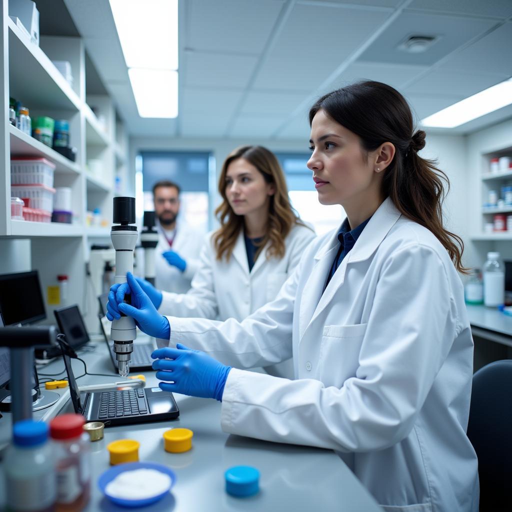 Scientists conducting research in a Maslowski Center lab