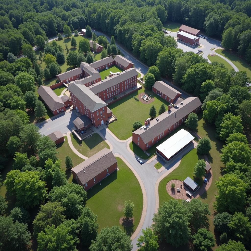 Aerial View of North Carolina Research Campus Paranormal Hotspots