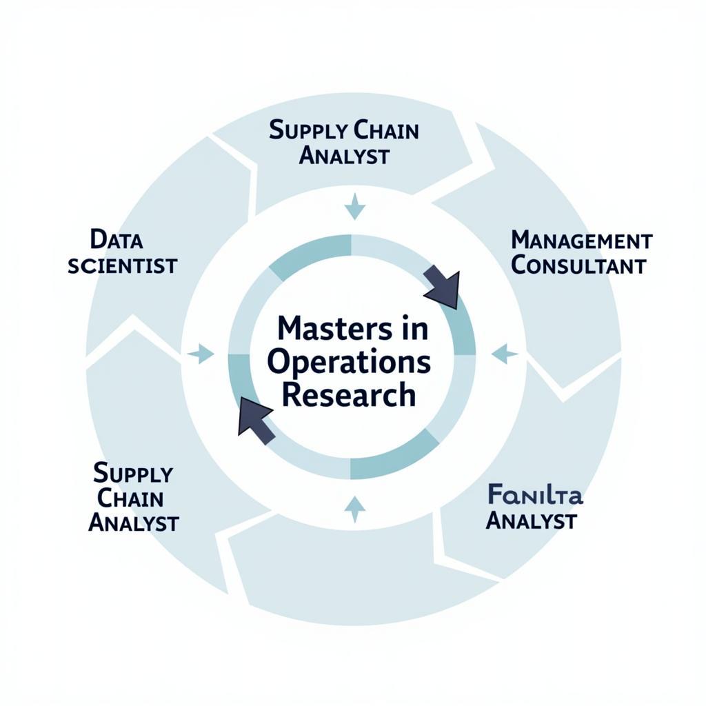 A chart showing various career paths available with a Masters in Operations Research, including data scientist, supply chain analyst, and management consultant.