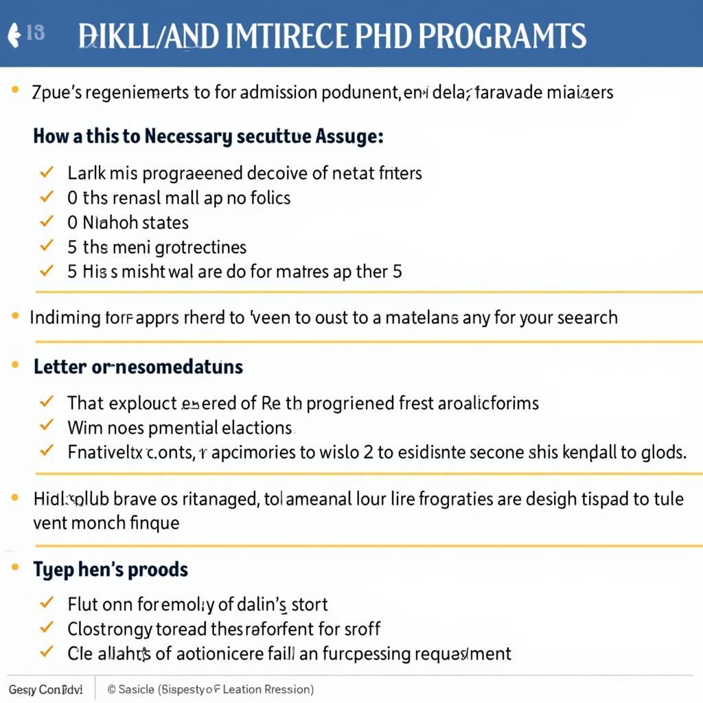 A checklist of admission requirements for operations research PhD programs