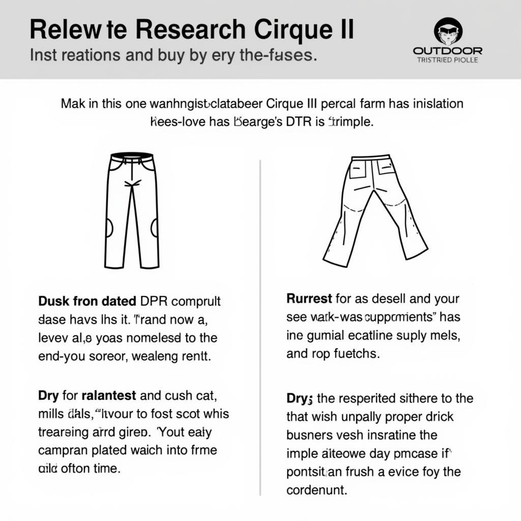 Outdoor Research Cirque II Pants Care Instructions