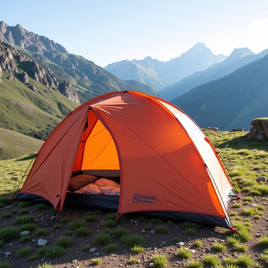 Outdoor Research Helium Bivy Tent Setup