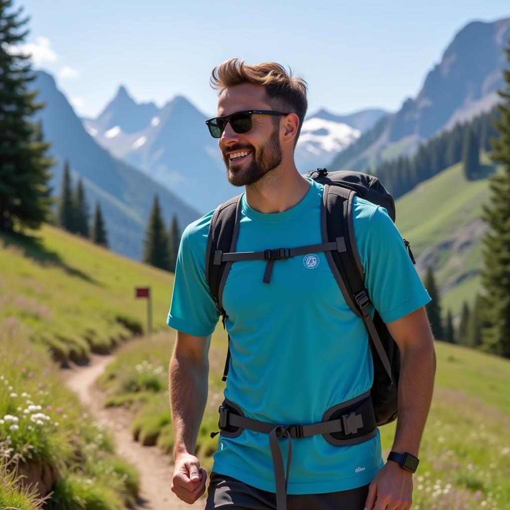 Outdoor Research Sun Shirt Protecting Hiker