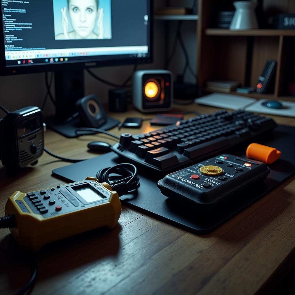 Paranormal Investigation Equipment on a Desk