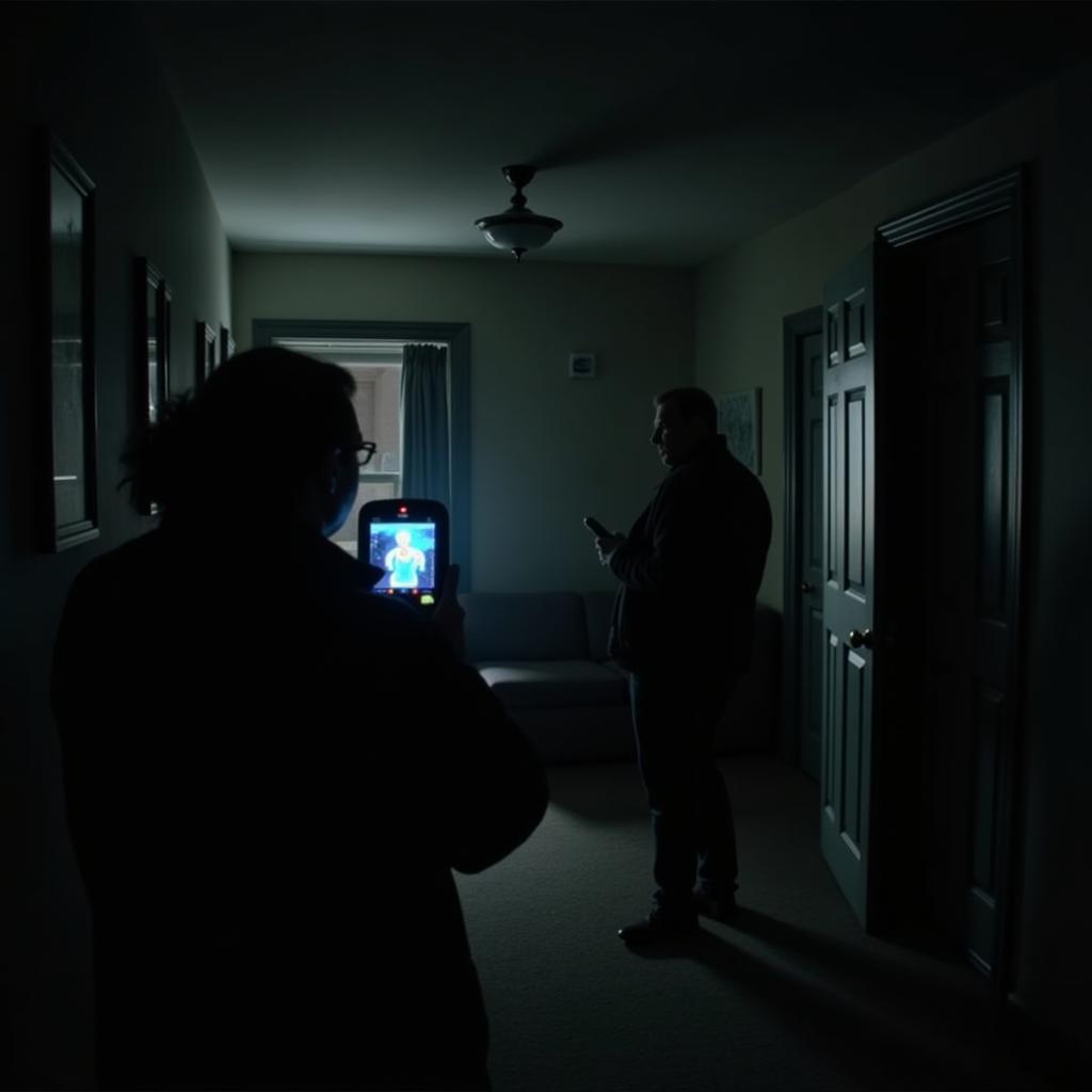 A typical paranormal investigation scene