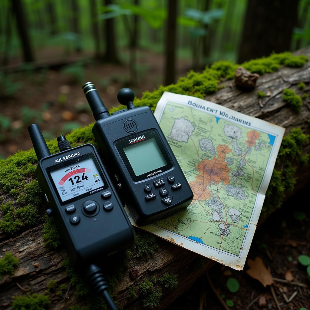 Paranormal Research Equipment in a Forest Setting