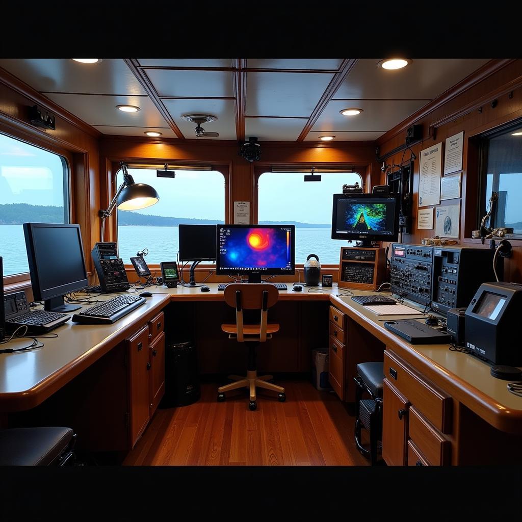 Essential paranormal research equipment onboard a research vessel