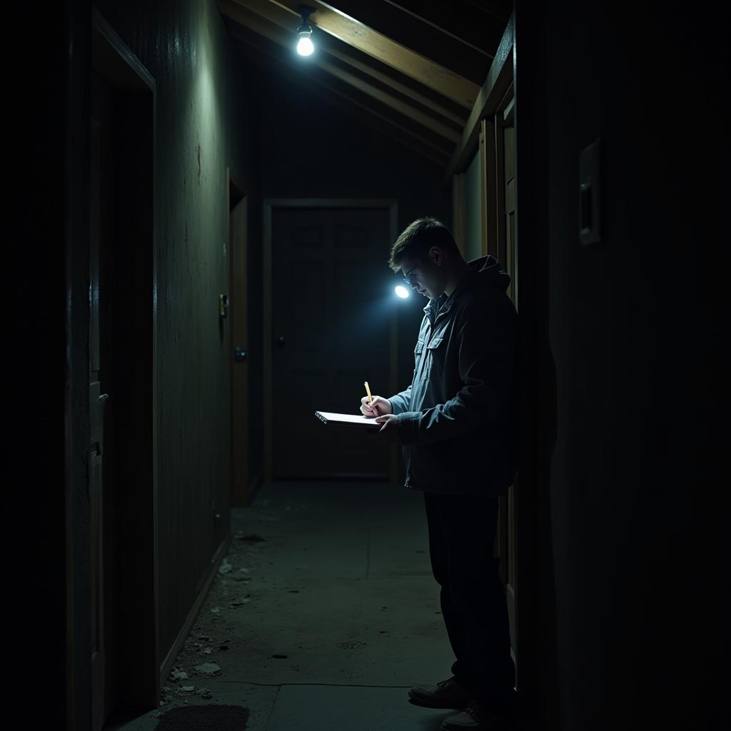 Paranormal Researcher Conducting a Site Visit