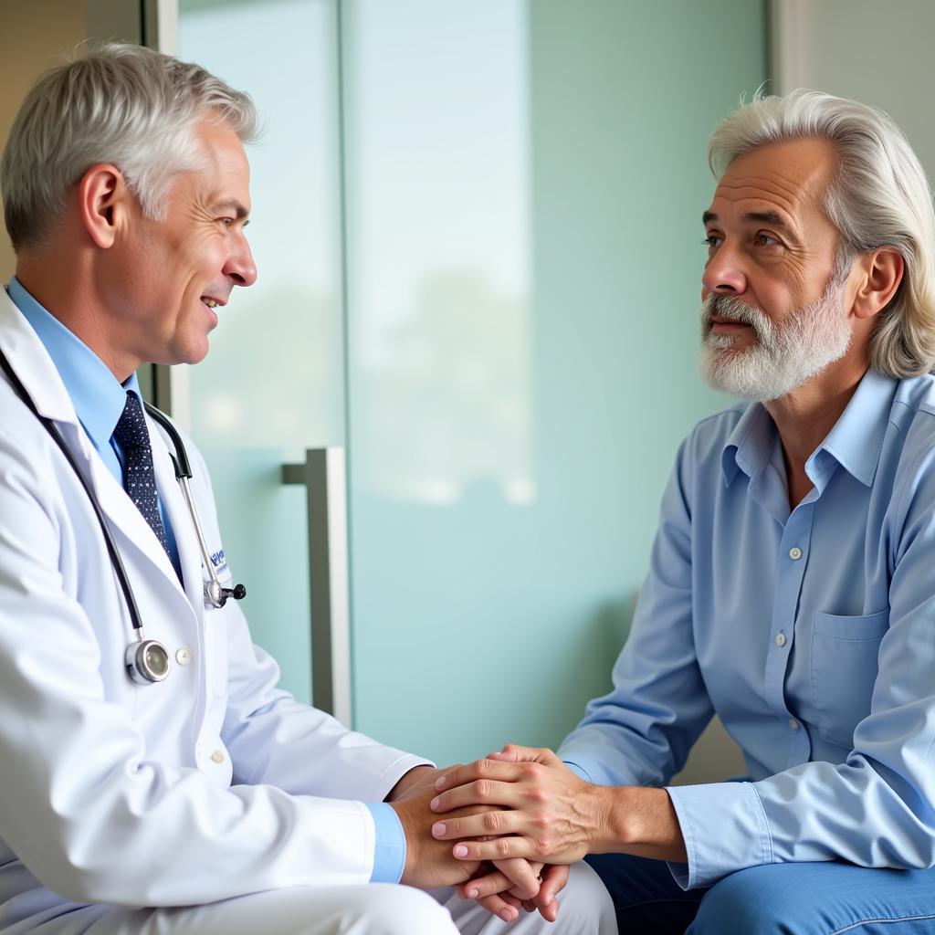 A Patient Discussing Clinical Trial Participation with a Doctor